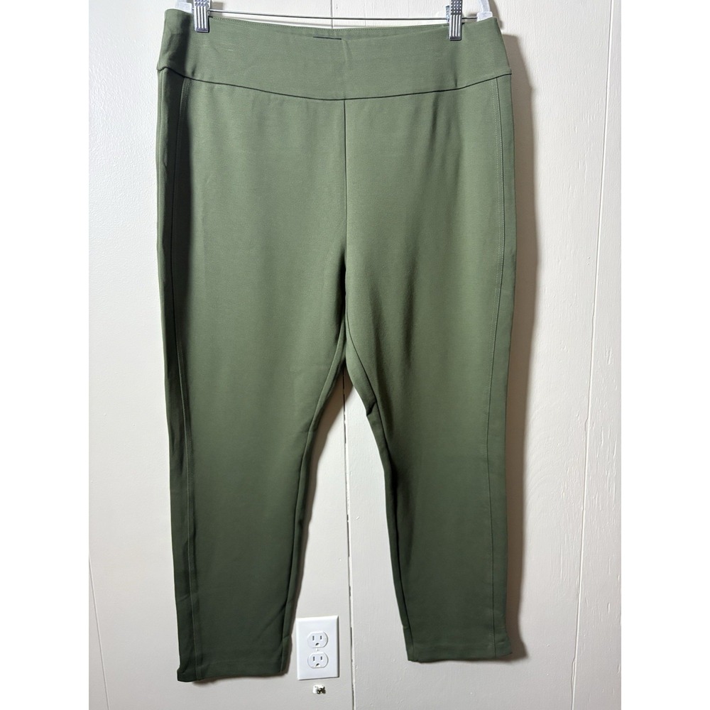 NWT Express Womens XL Olive Green Knit Ankle Pants Pull On Stretch Office Career
